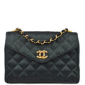 Chanel Shoulder Bag Black Satin