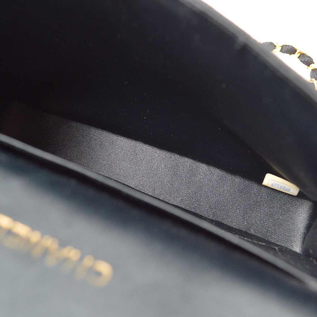 Chanel Shoulder Bag Black Satin