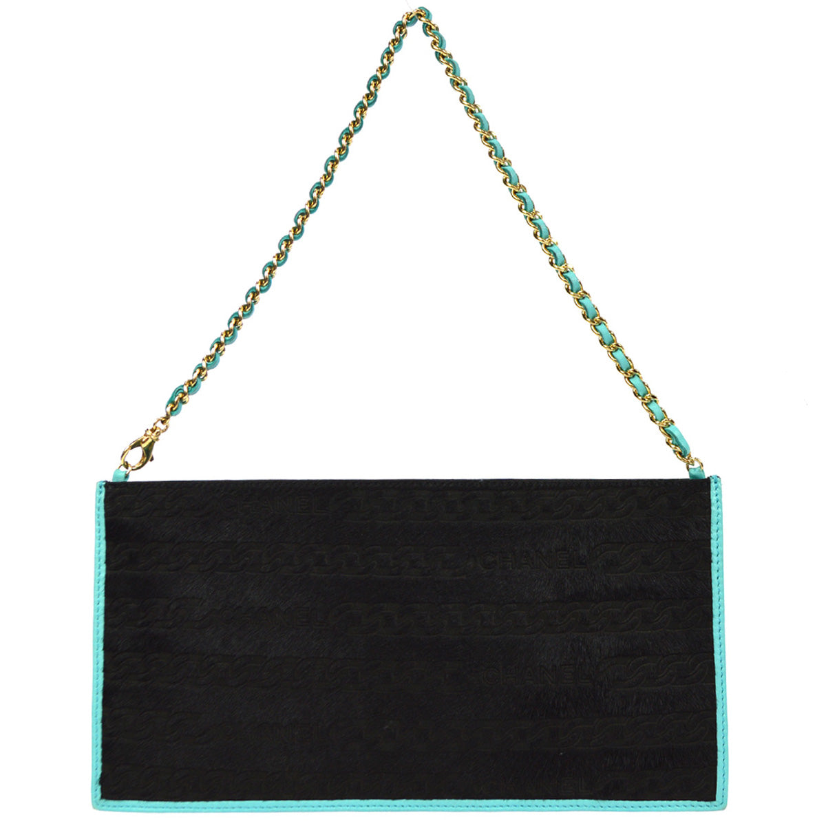Chanel Chain Handbag Black Pony Fur