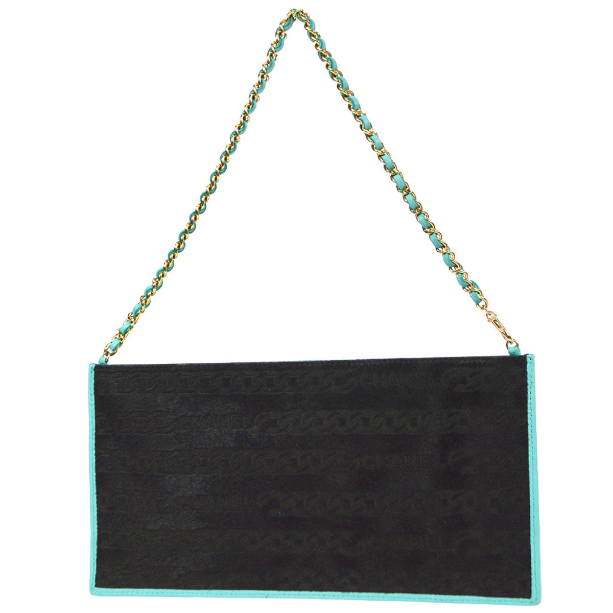 Chanel Chain Handbag Black Pony Fur