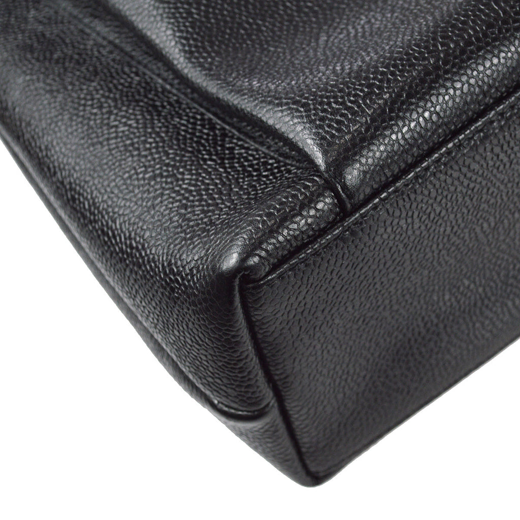 Chanel Chain Shoulder Tote Bag Black Caviar