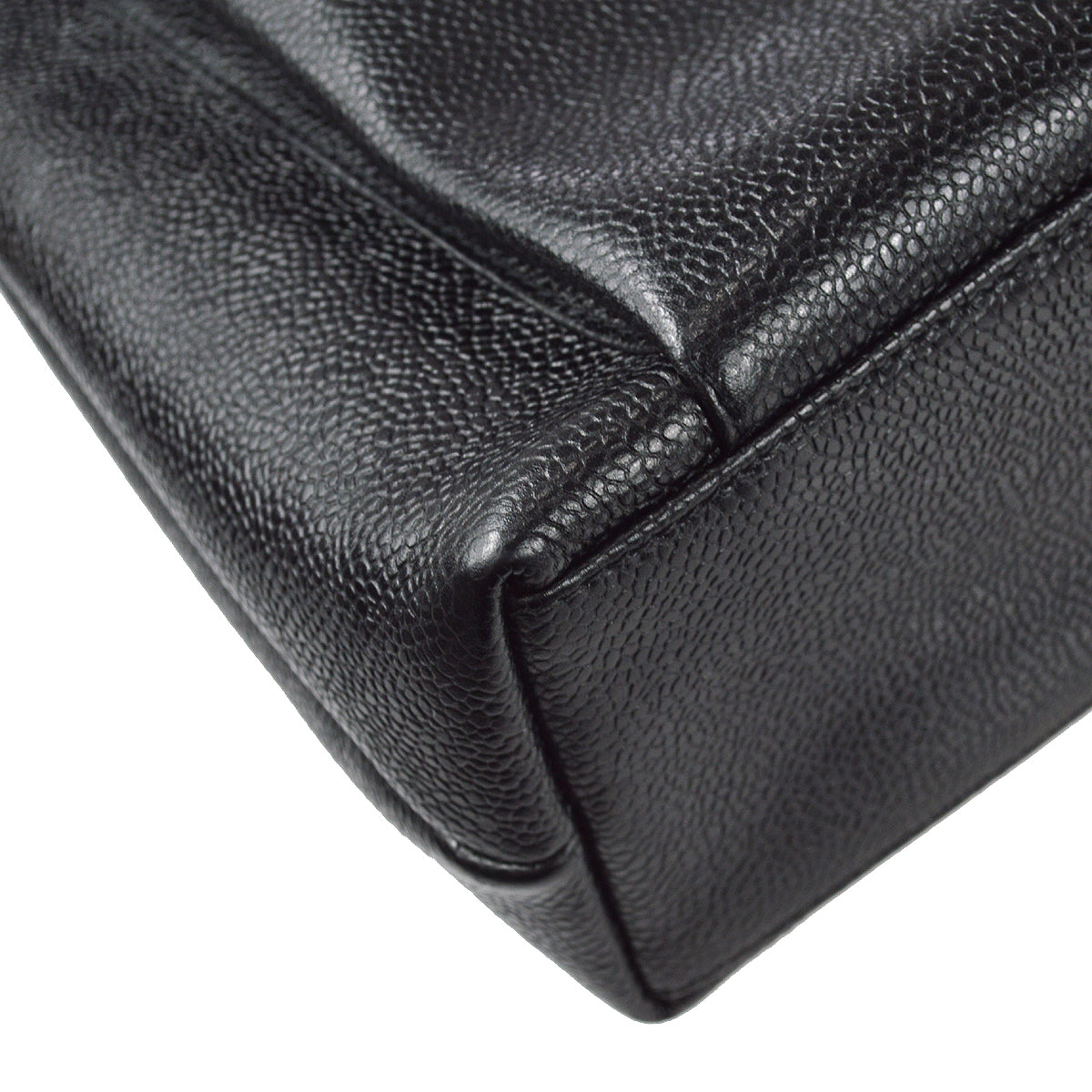 Chanel Chain Shoulder Tote Bag Black Caviar