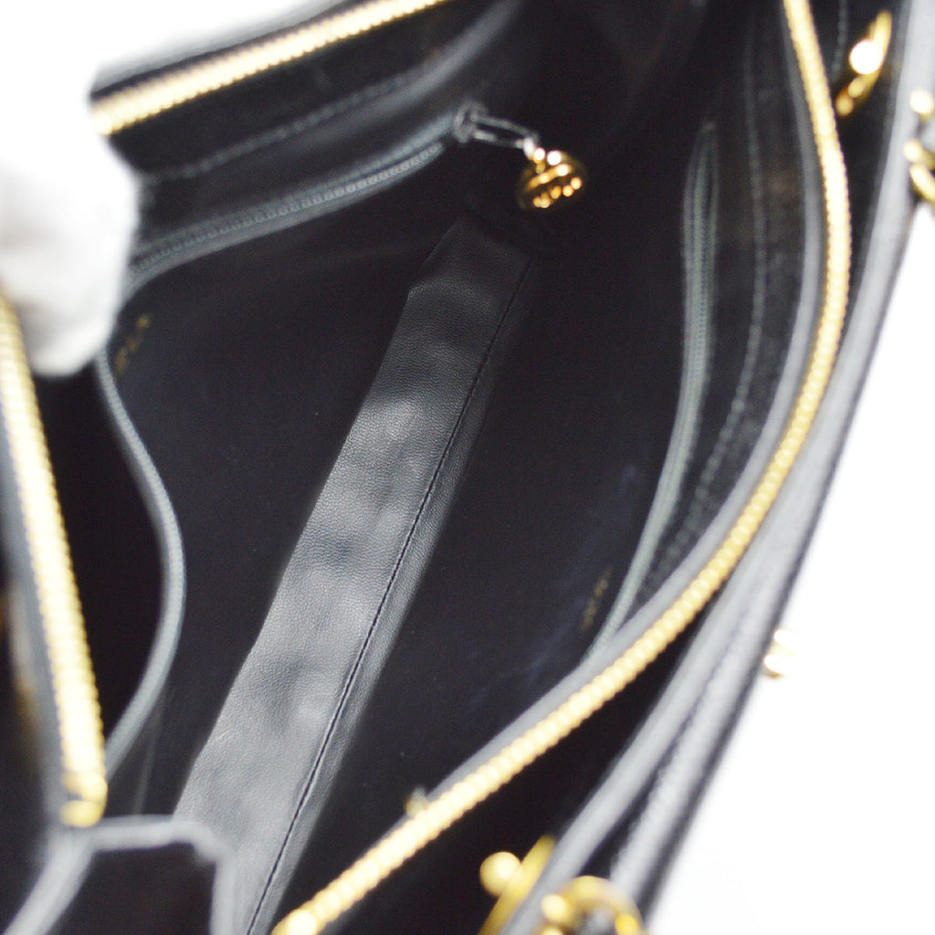 Chanel Chain Shoulder Tote Bag Black Caviar