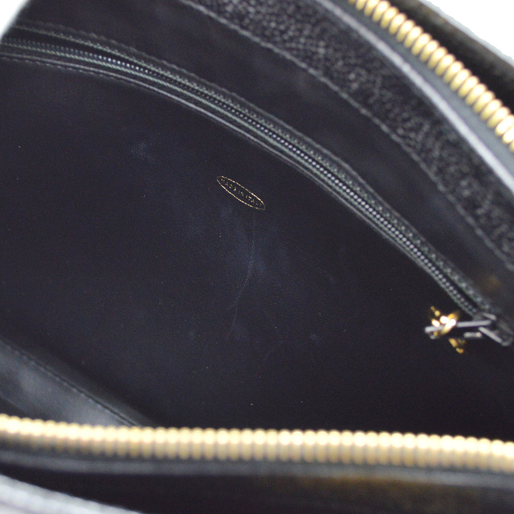 Chanel Chain Shoulder Tote Bag Black Caviar