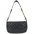 Chanel 2003-2004 Shoulder Bag Black Caviar