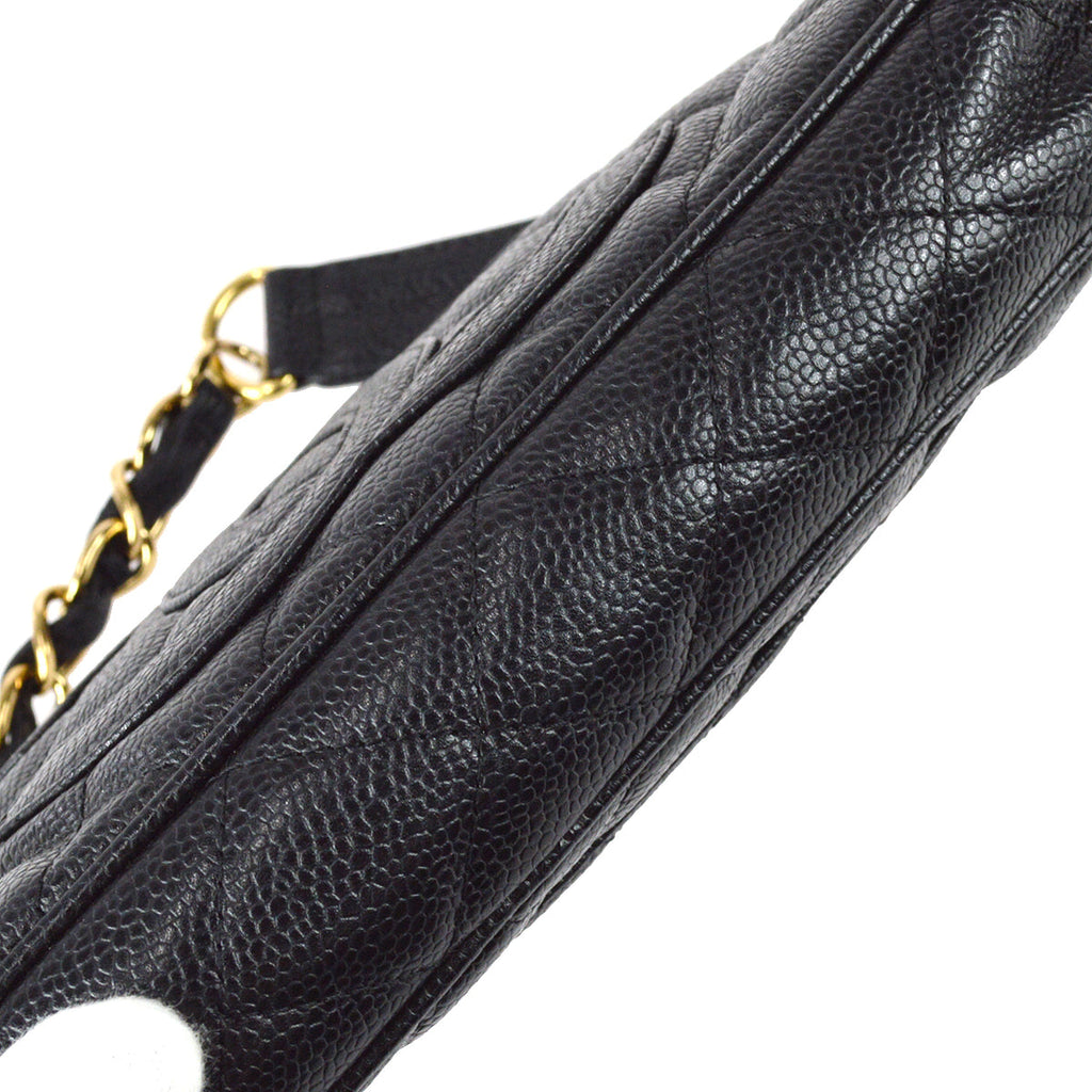 Chanel 2003-2004 Shoulder Bag Black Caviar