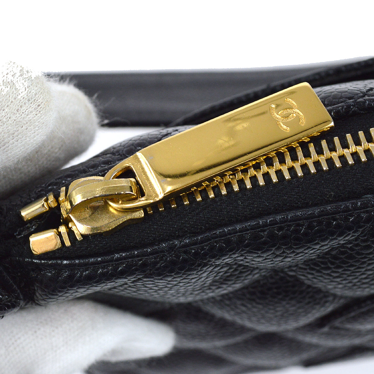 Chanel 2003-2004 Shoulder Bag Black Caviar