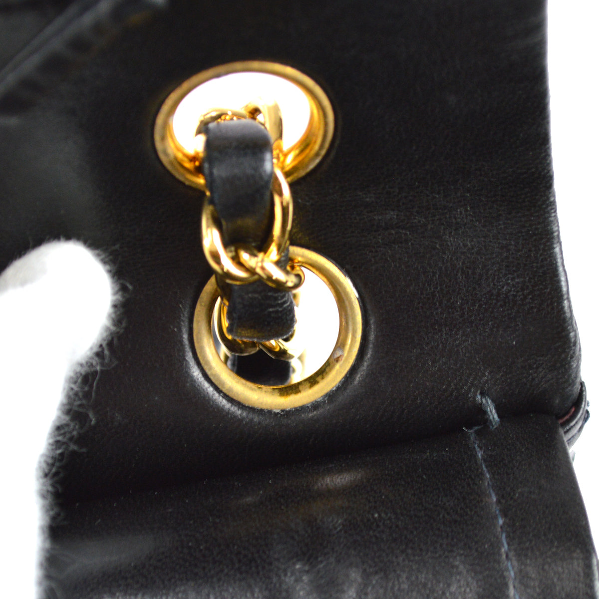 Chanel 2001-2003 Classic Double Flap Small Shoulder Bag Black Lambskin