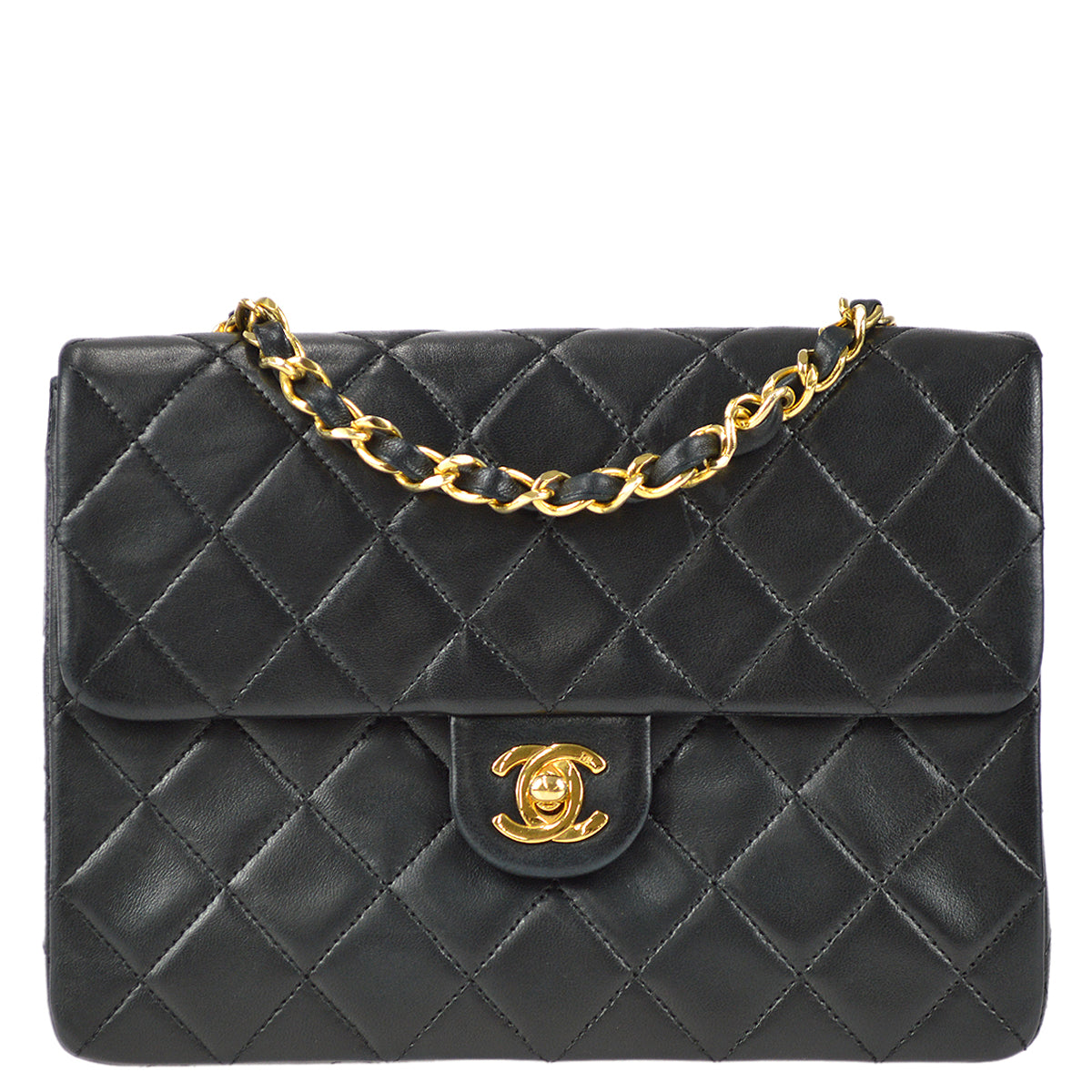 Chanel Classic Flap Shoulder Bag Black Lambskin