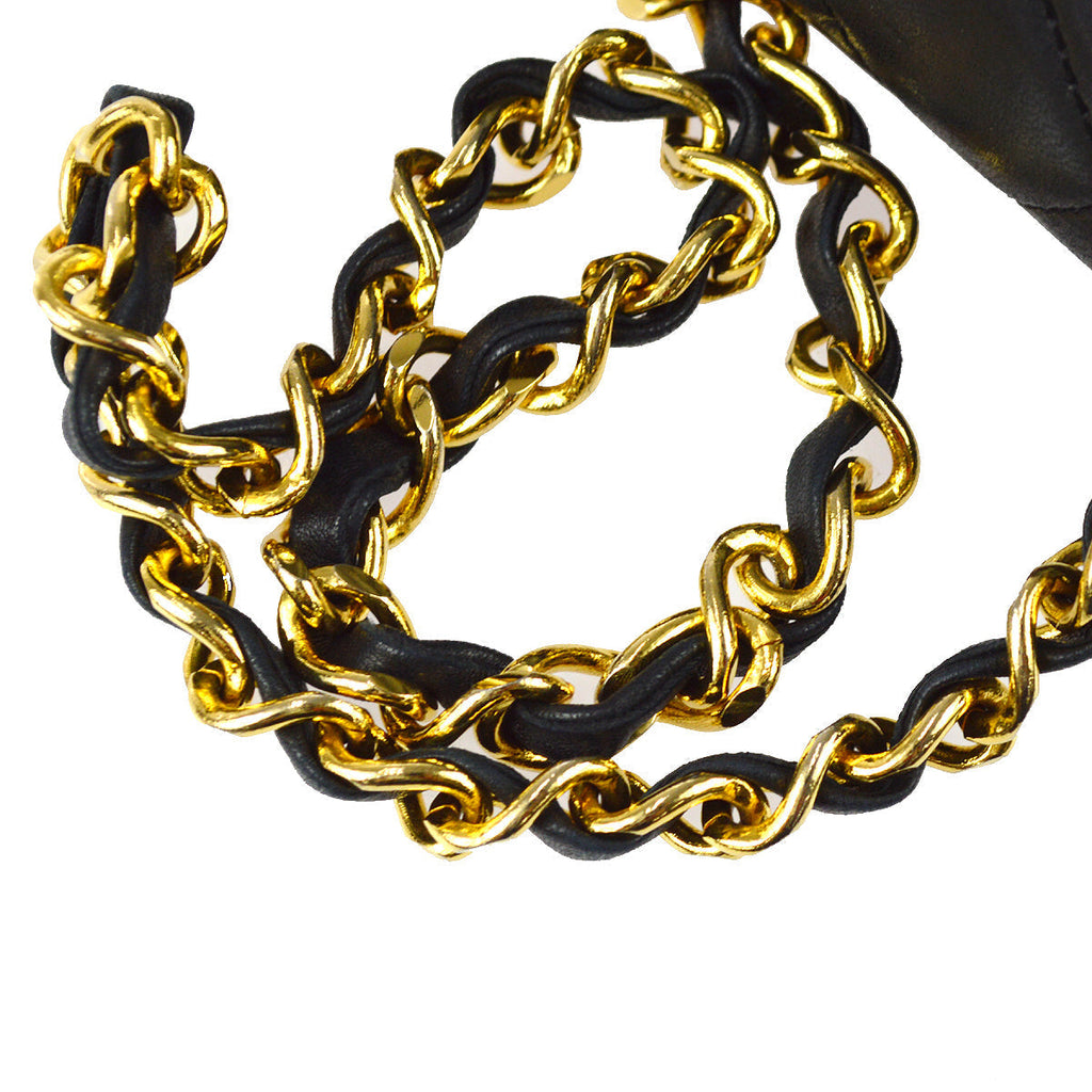 Chanel Classic Flap Shoulder Bag Black Lambskin