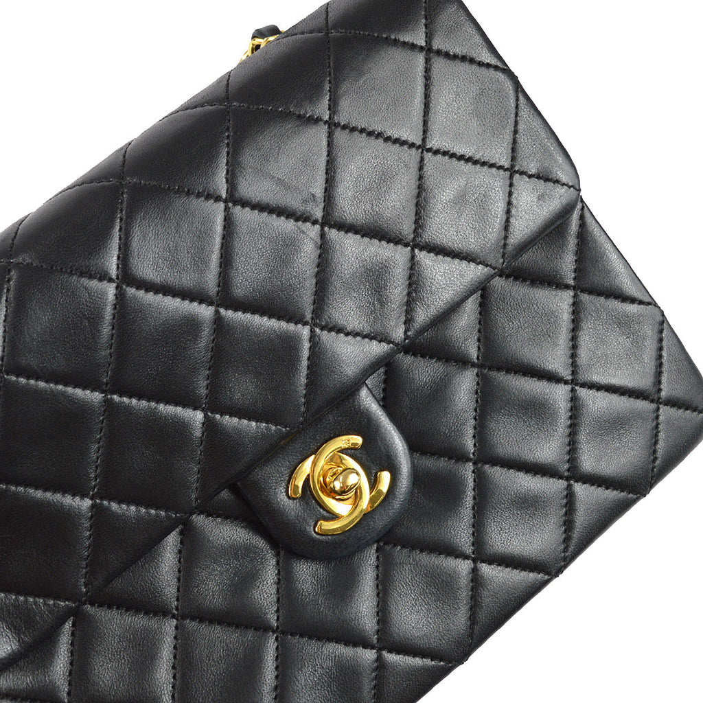 Chanel Classic Flap Shoulder Bag Black Lambskin