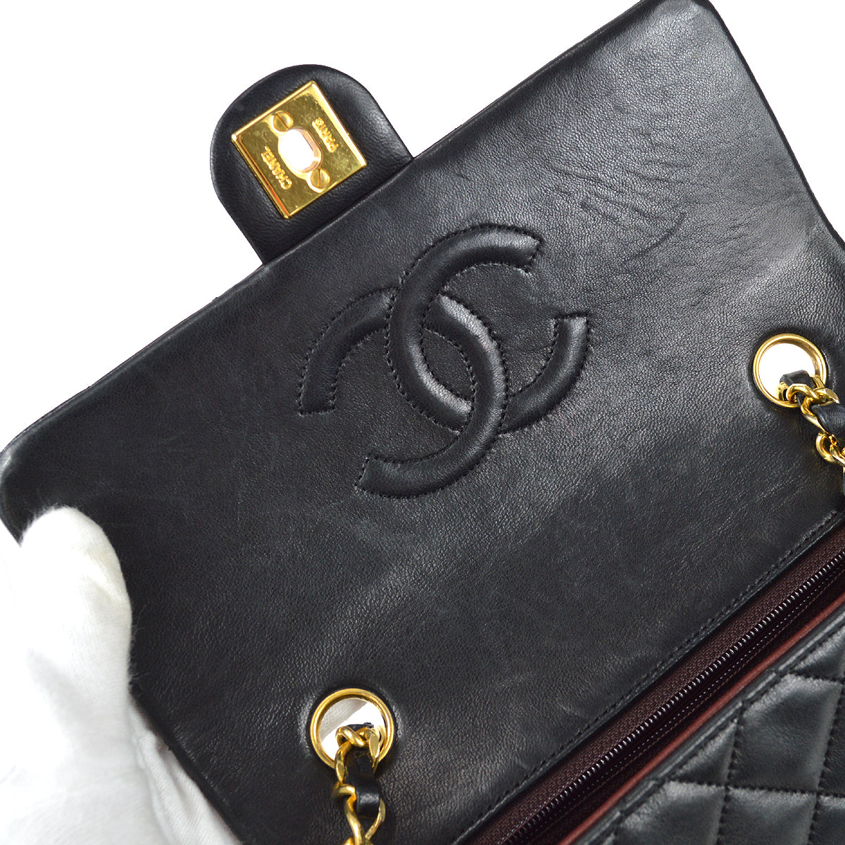 Chanel Classic Flap Shoulder Bag Black Lambskin