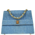 Chanel Straight Flap Chain Shoulder Bag Denim Blue