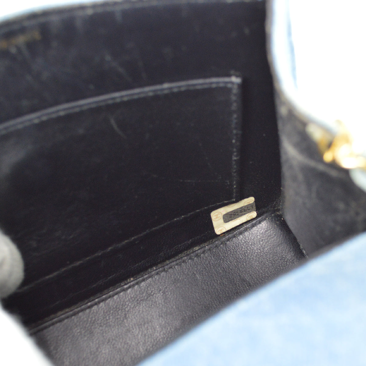 Chanel Straight Flap Chain Shoulder Bag Denim Blue