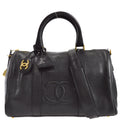Chanel 2way Duffle Shoulder Handbag Black Caviar