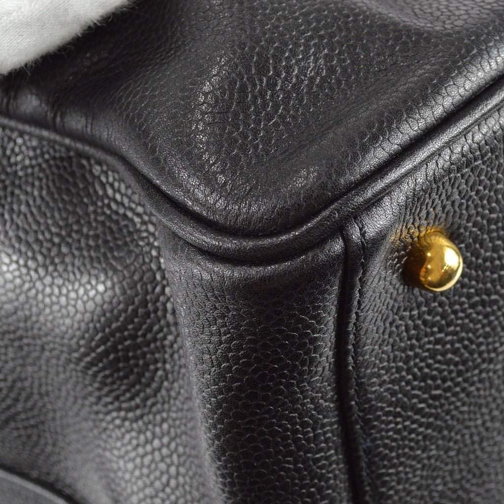 Chanel 2way Duffle Shoulder Handbag Black Caviar