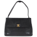 Chanel Straight Flap Handbag Black Caviar