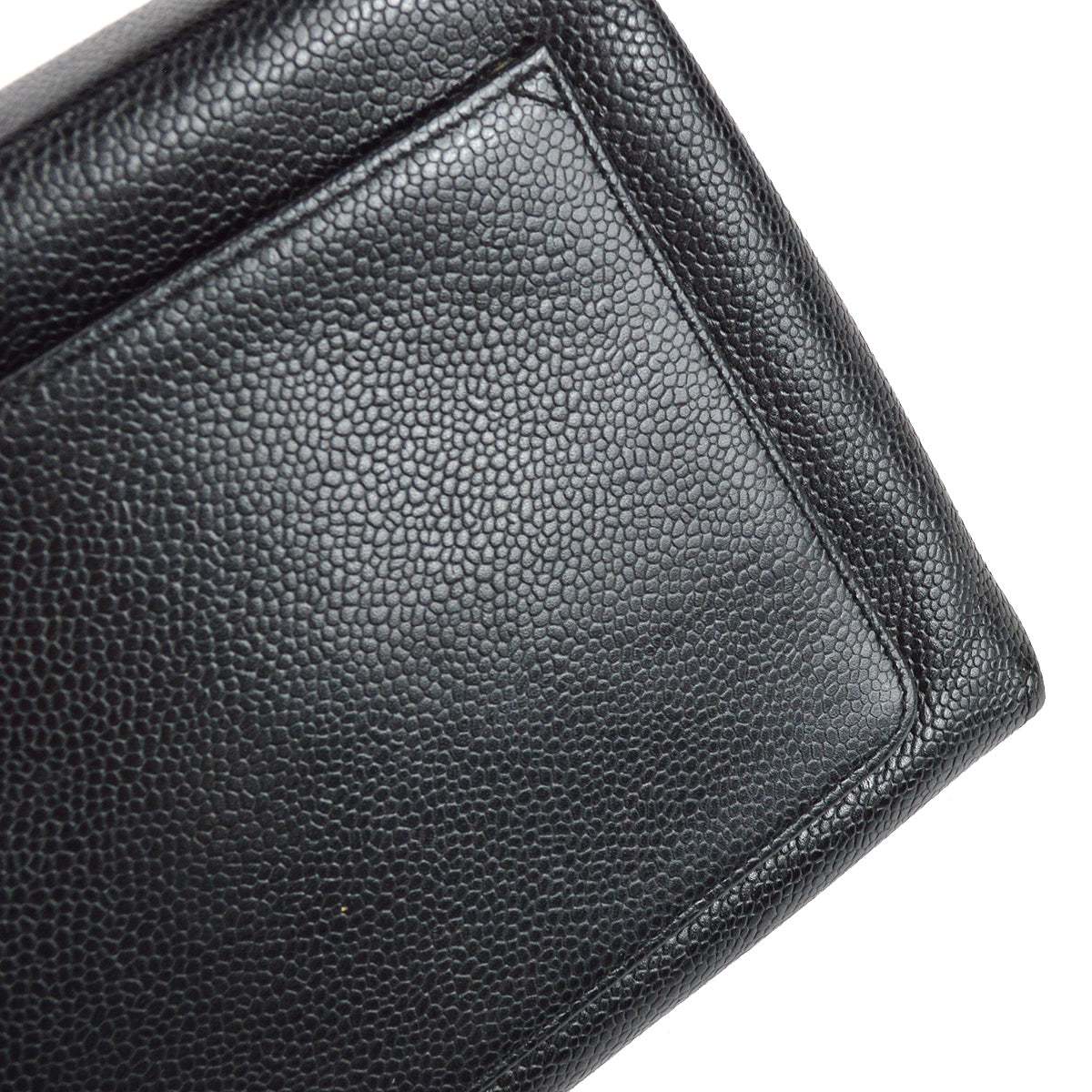 Chanel Straight Flap Handbag Black Caviar