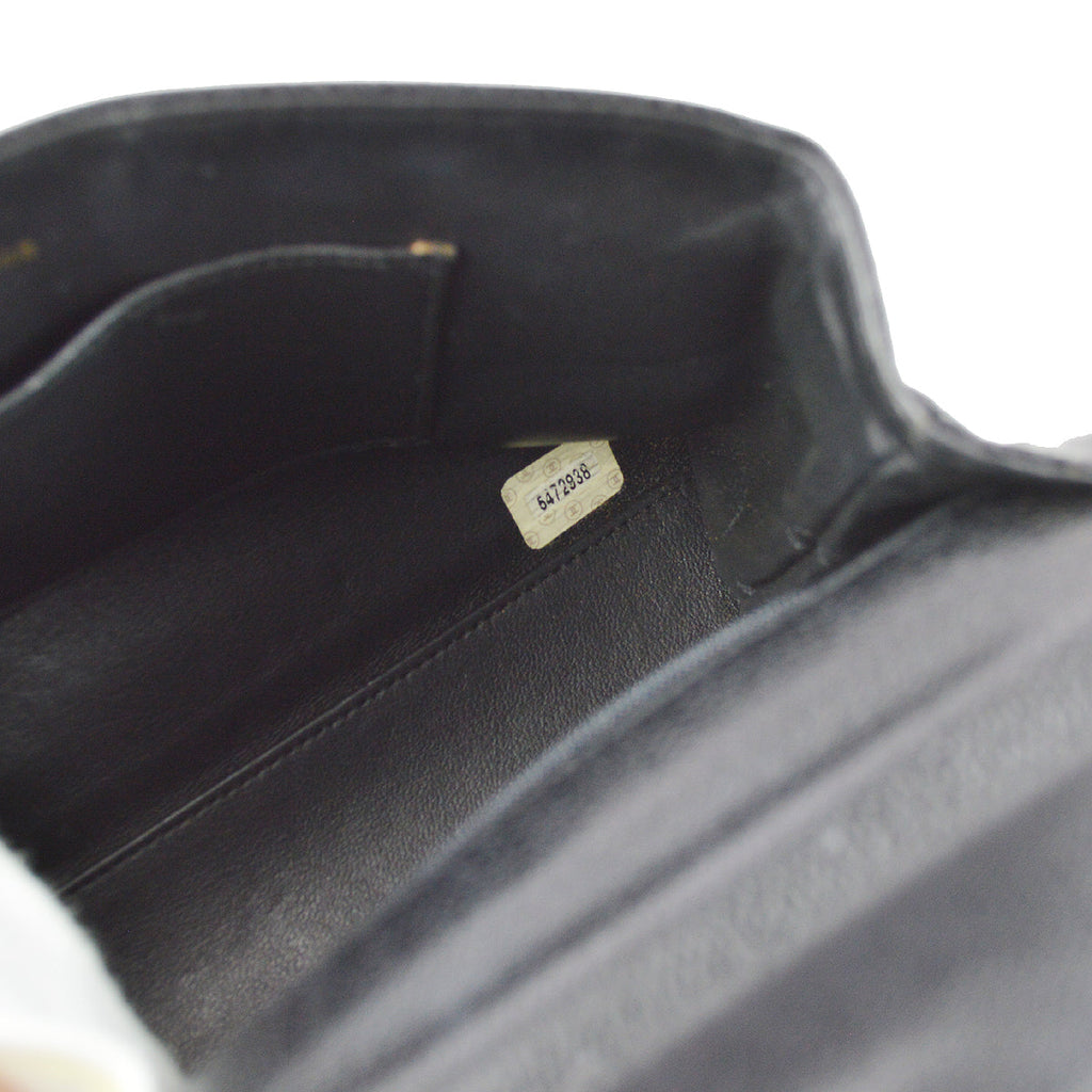 Chanel Straight Flap Handbag Black Caviar