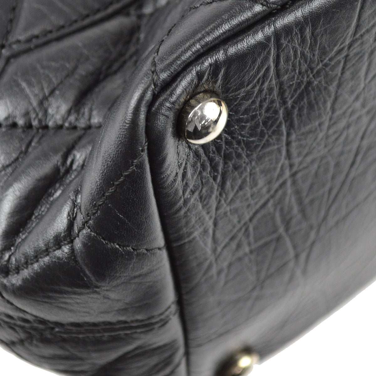 Chanel Cambon Ligne Tote Handbag Black Calfskin