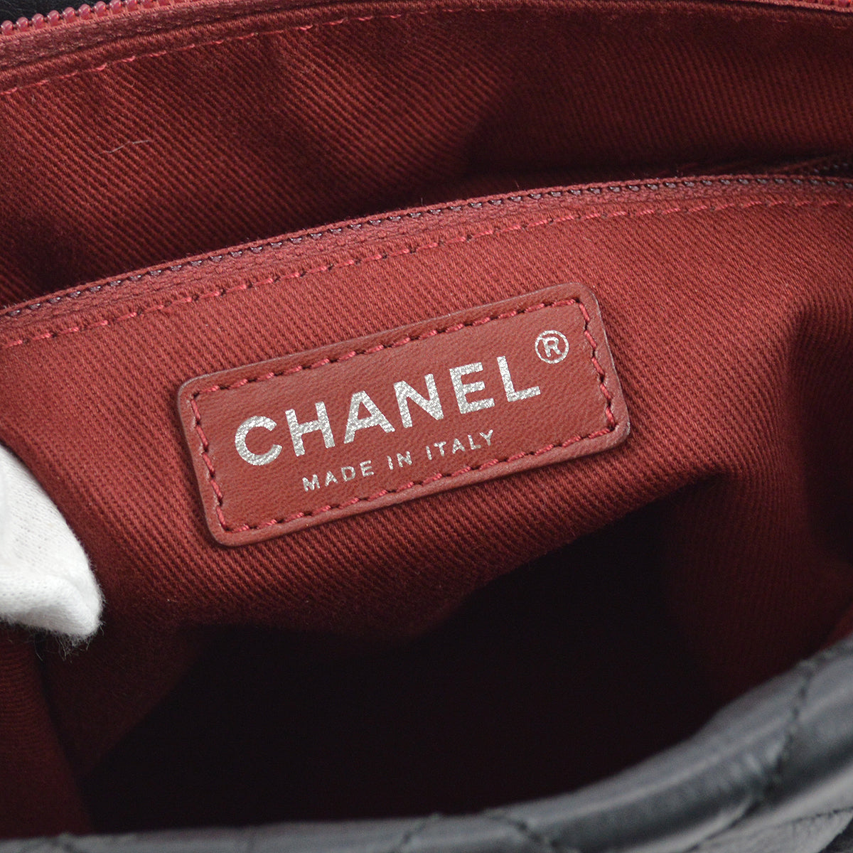 Chanel Cambon Ligne Tote Handbag Black Calfskin