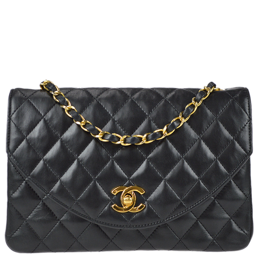 Chanel Chain Shoulder Bag Black Lambskin