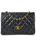 Chanel Chain Shoulder Bag Black Lambskin
