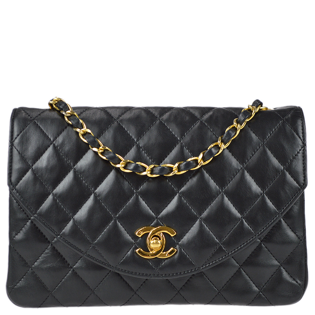 Chanel Chain Shoulder Bag Black Lambskin
