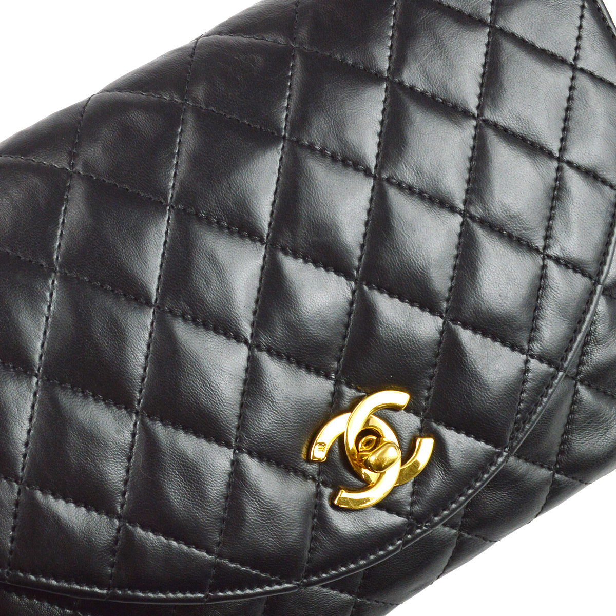 Chanel Chain Shoulder Bag Black Lambskin