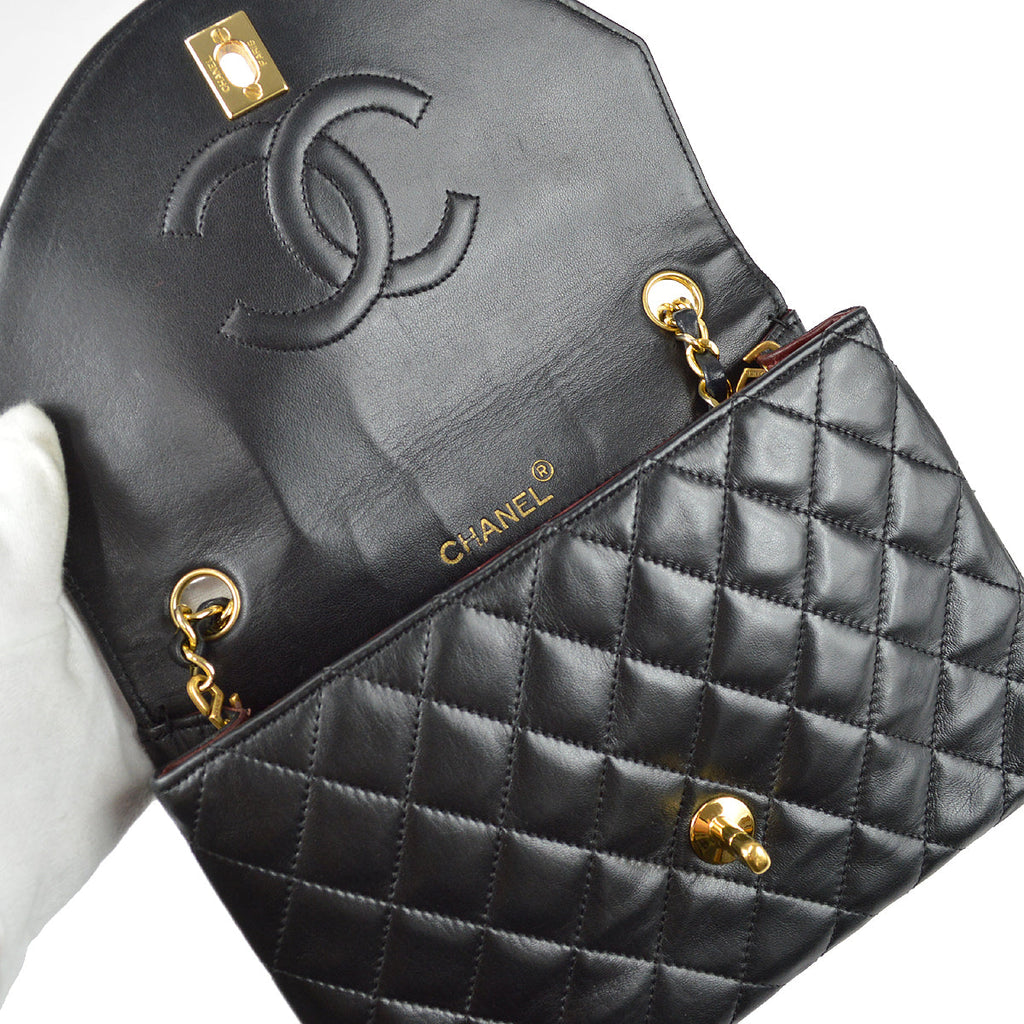 Chanel Chain Shoulder Bag Black Lambskin