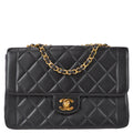 Chanel 1994-1996 Border Flap Bag Medium Black Lambskin