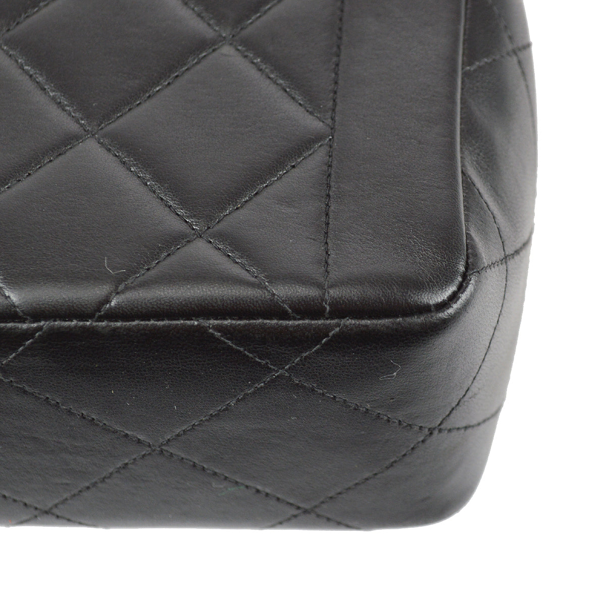 Chanel 1994-1996 Border Flap Bag Medium Black Lambskin