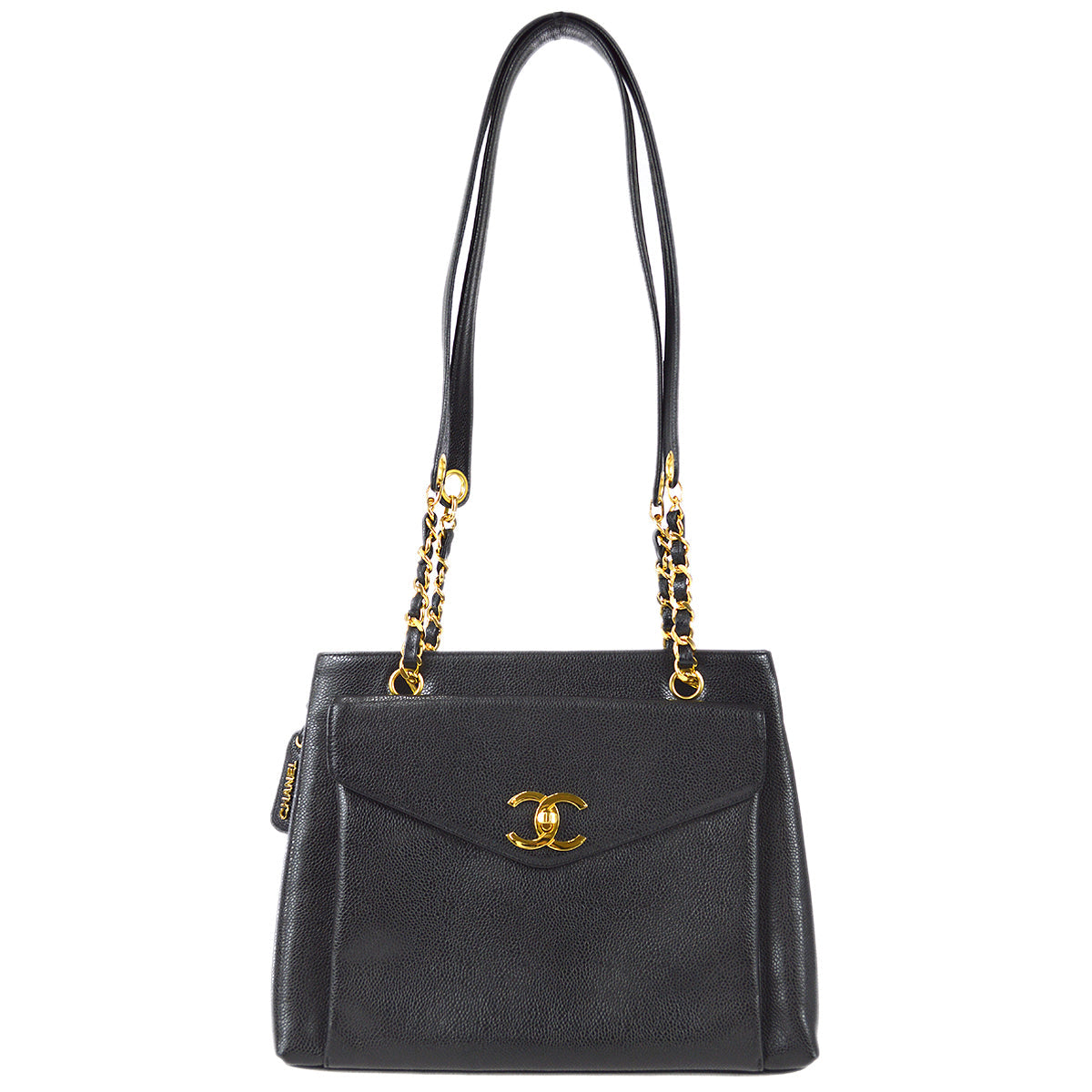 Chanel Shoulder Tote Bag Black Caviar