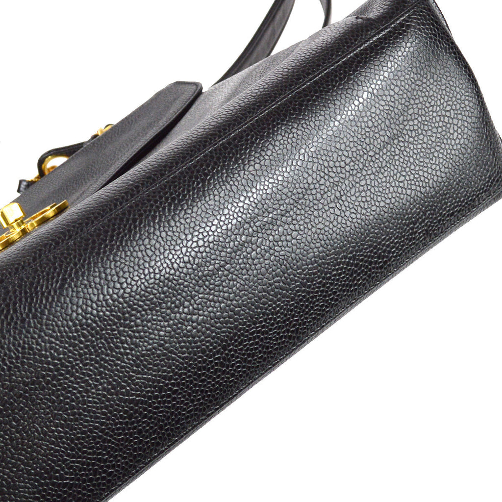 Chanel Shoulder Tote Bag Black Caviar