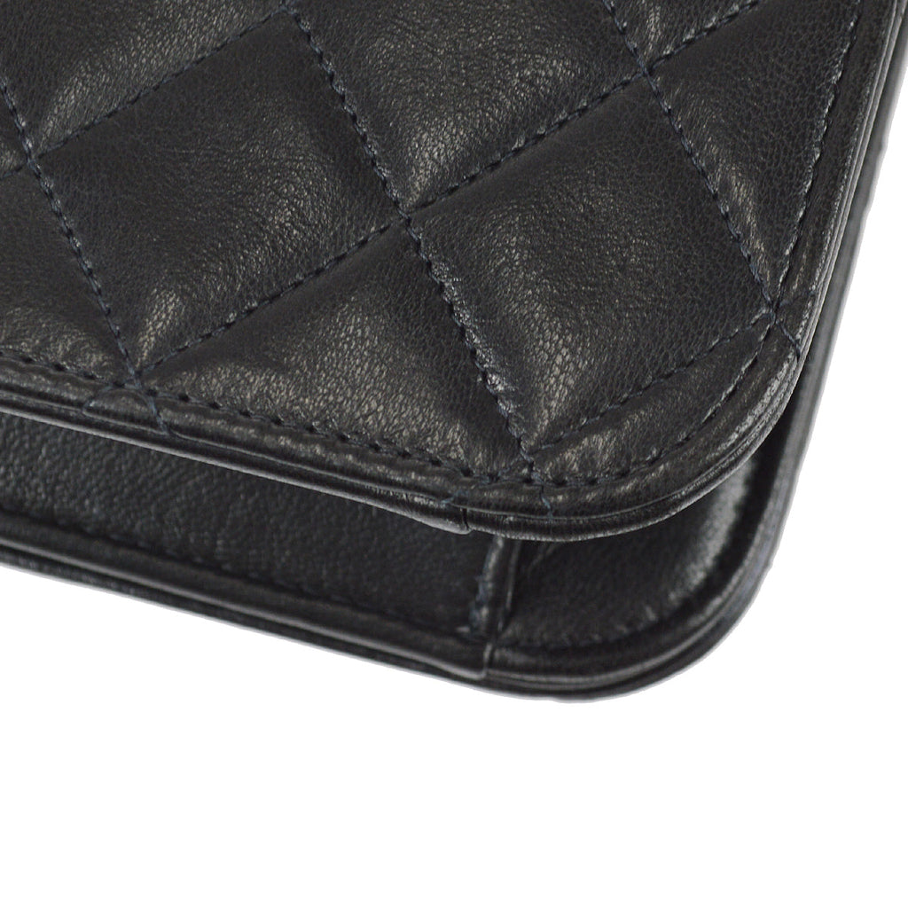 Chanel Full Flap Shoulder Bag Black Lambskin