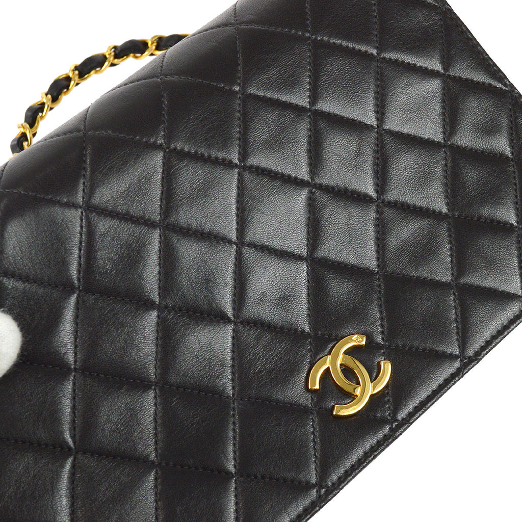 Chanel Full Flap Shoulder Bag Black Lambskin