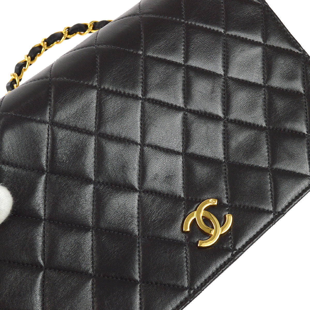 Chanel Full Flap Shoulder Bag Black Lambskin