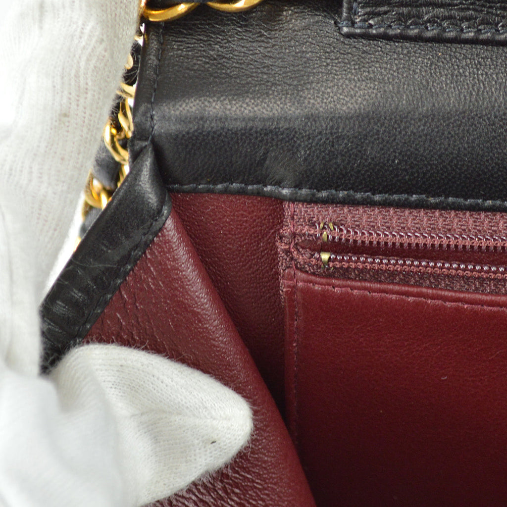 Chanel Full Flap Shoulder Bag Black Lambskin