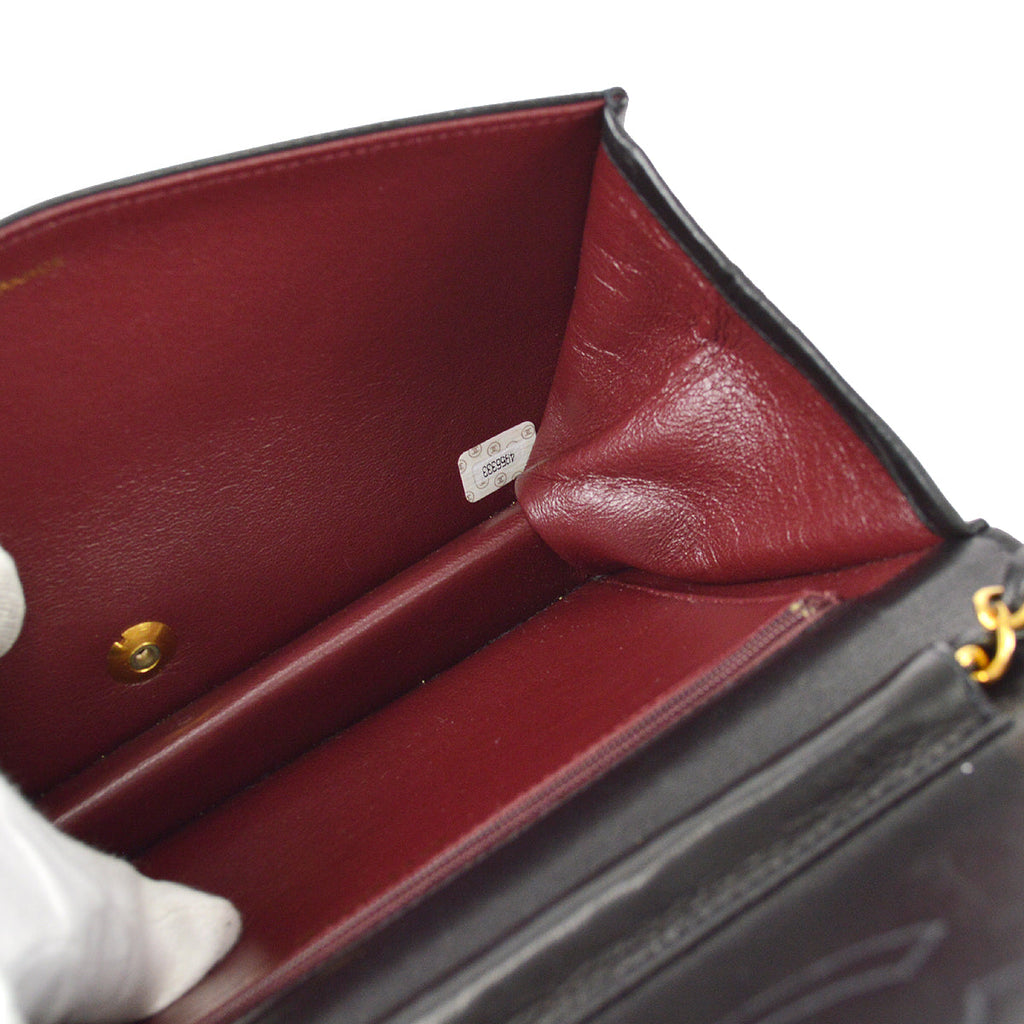Chanel Full Flap Shoulder Bag Black Lambskin
