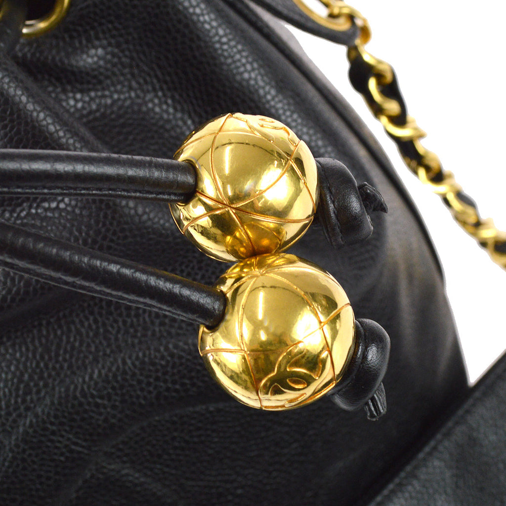 Chanel Bucket Shoulder Bag Black Caviar