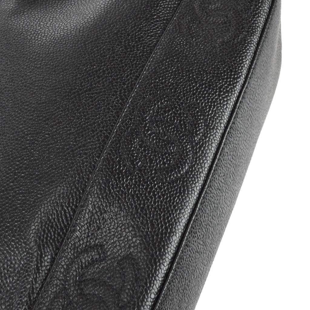 Chanel 1996-1997 Triple CC Tote Bag 25 Black Caviar