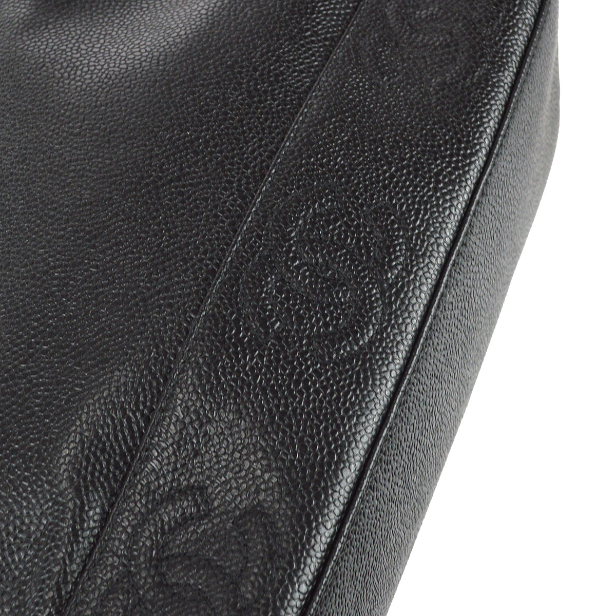 Chanel 1996-1997 Triple CC Tote Bag 25 Black Caviar