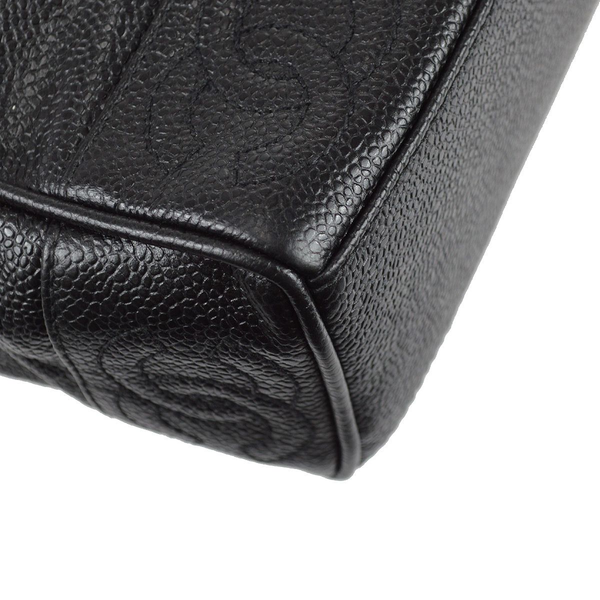 Chanel 1996-1997 Triple CC Tote Bag 25 Black Caviar