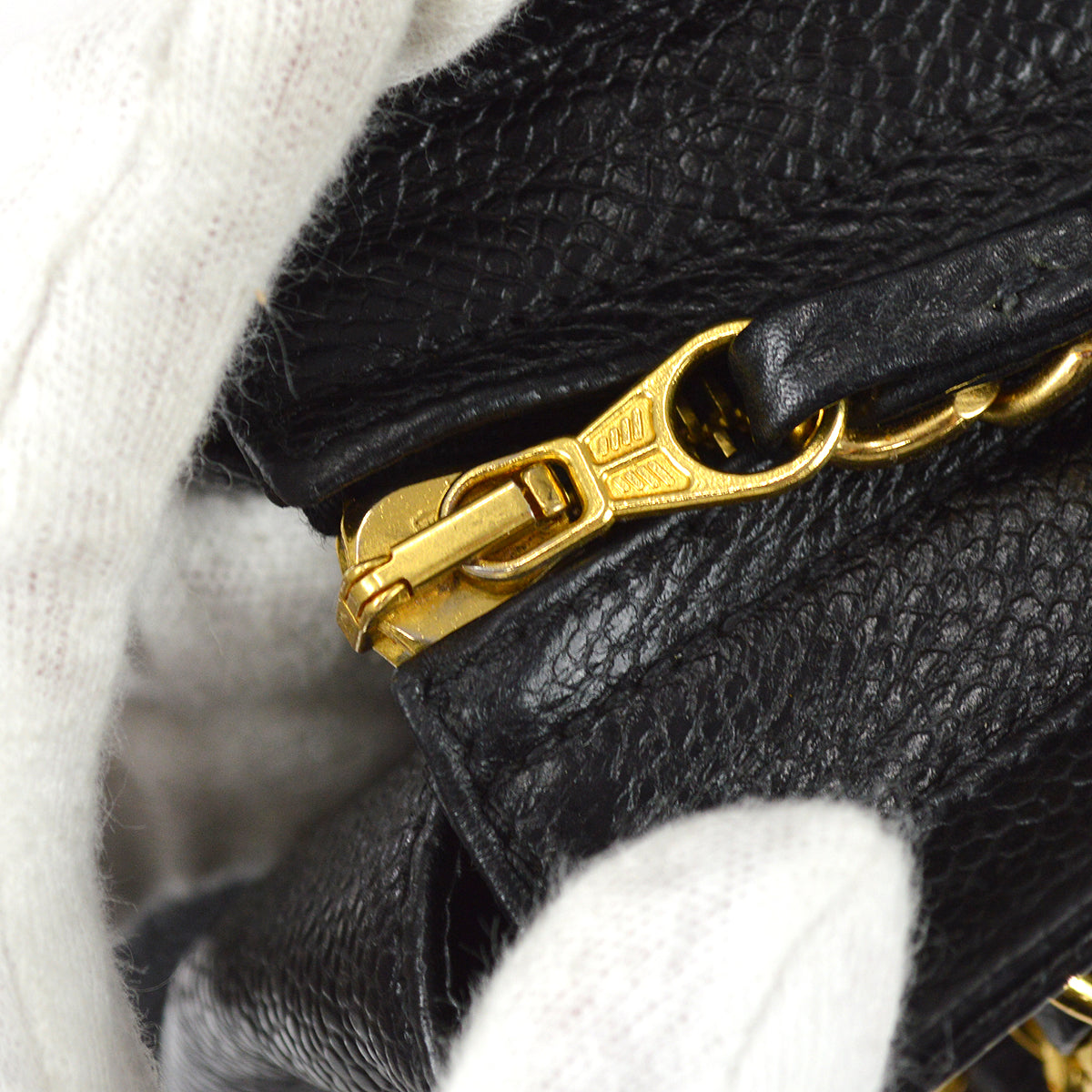 Chanel 1996-1997 Triple CC Tote Bag 25 Black Caviar