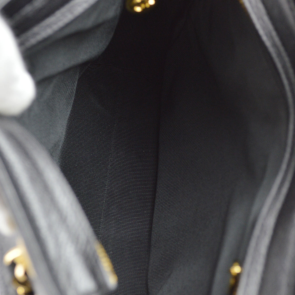 Chanel 1996-1997 Triple CC Tote Bag 25 Black Caviar