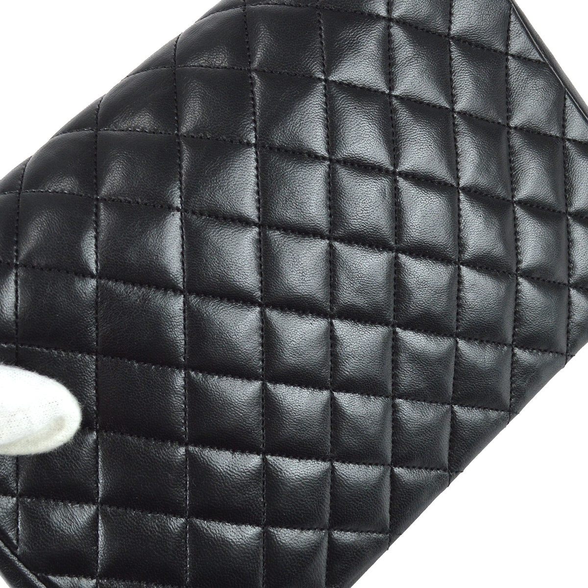 Chanel 1986-1988 Small Round Flap Bag Black Lambskin
