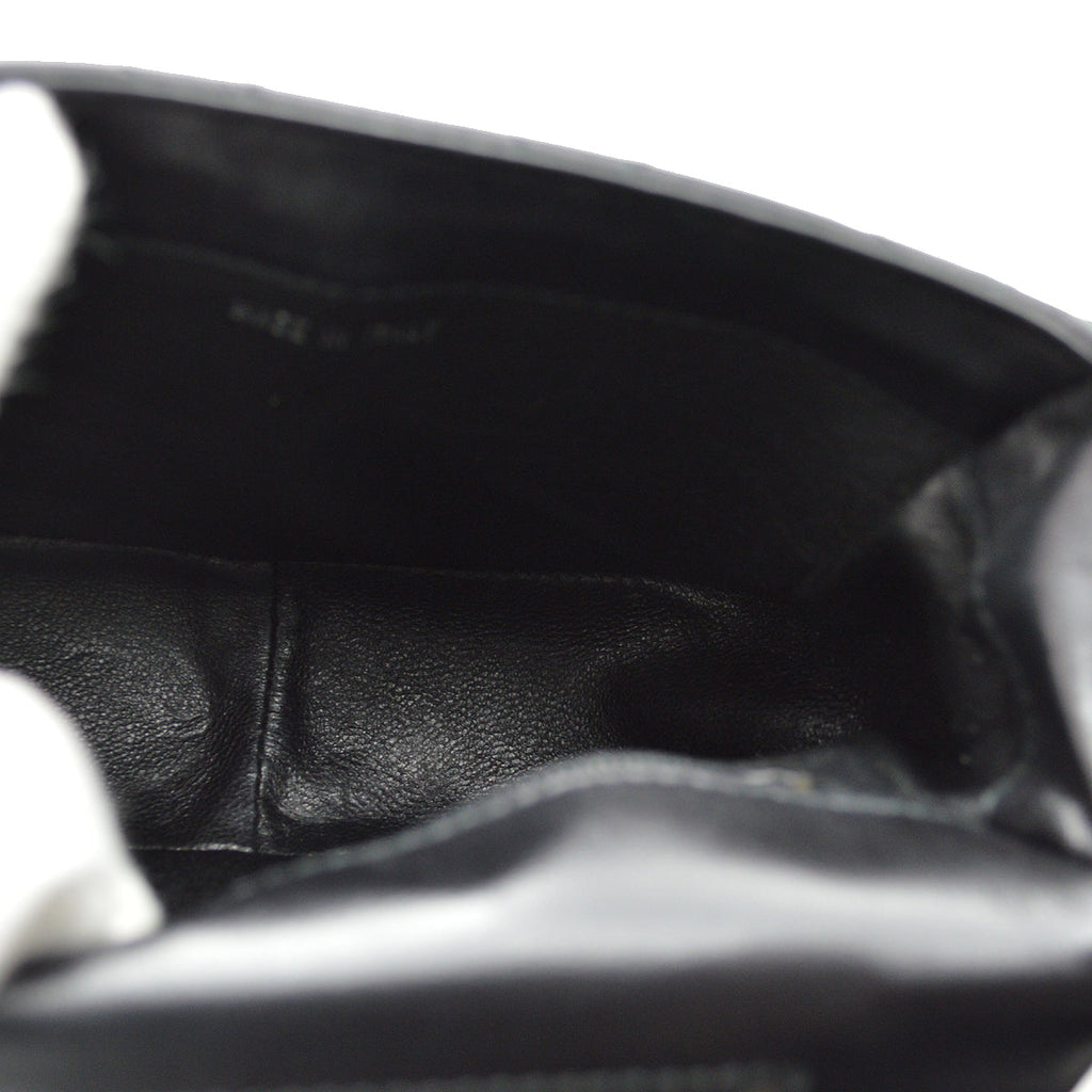 Chanel 1996-1997 Straight Flap Shoulder Bag Mini Black Lambskin