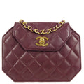 Chanel * 1989-1991 Octagon Flap Bag Mini Bordeaux Lambskin
