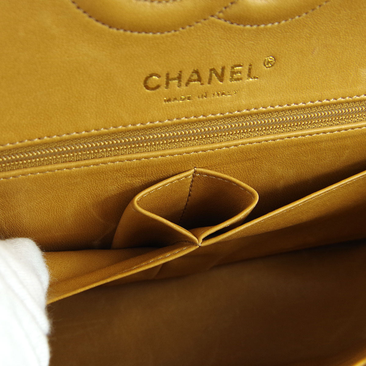Chanel * 2003-2004 Classic Double Flap Medium Shoulder Bag Brown Crocodile