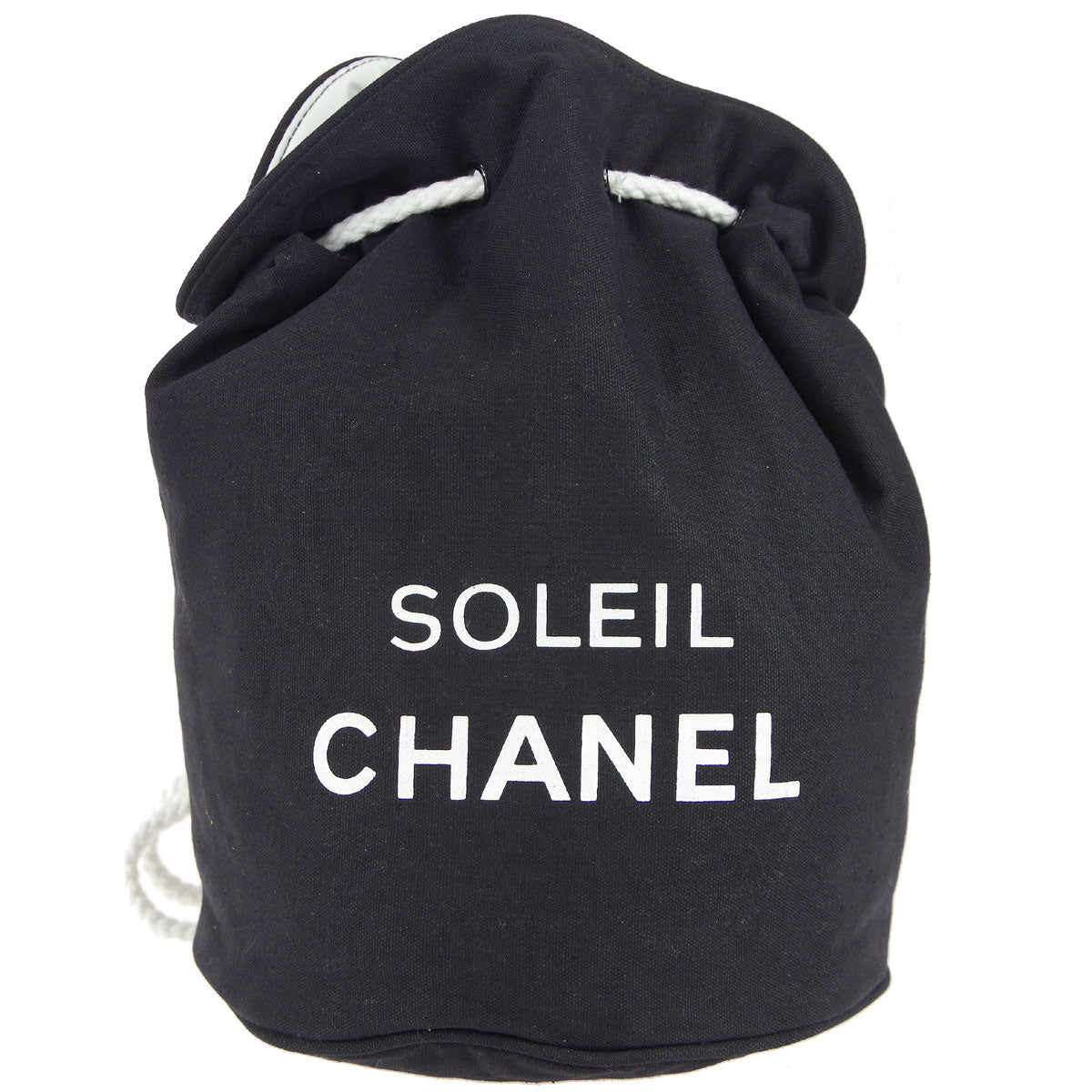 Chanel * Bucket Shoulder Pool Bag Black Canvas